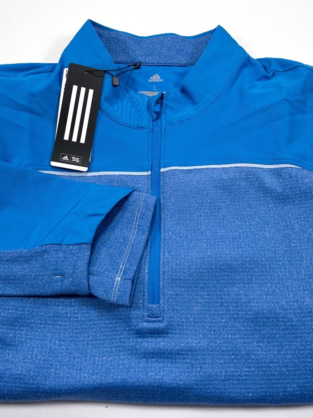 Adidas Golf Go-To 1/4 Zip Large Blue Long Sleeve Pullover NEW NWT